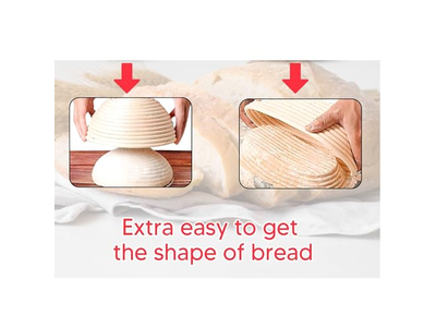 Conjunto de 2 Cestas de Fermentação de Pão Redondas de 9 Polegadas