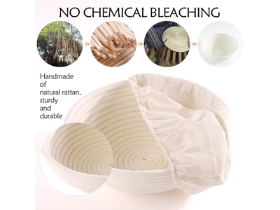 Cesta de Fermentação de Pão Banneton para Pão de Fermentação Natural com Forro