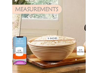 Cesta de Fermentação de Pão Banneton para Pão de Fermentação Natural com Forro