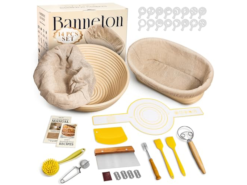 Cesta de Fermentação em Forma de Coração para Pão com Lâmina de Corte Banneton Multi-Forma