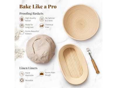 Cesta de Fermentação em Forma de Coração para Pão com Lâmina de Corte Banneton Multi-Forma