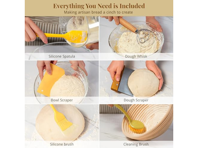 Cesta de Fermentação em Forma de Coração para Pão com Lâmina de Corte Banneton Multi-Forma