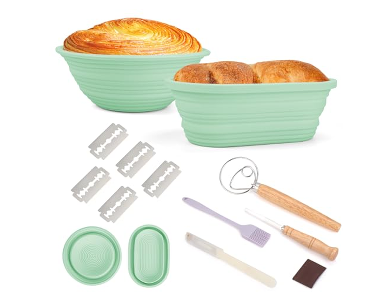 Conjunto de Cesta de Fermentação de Pão de Rattan Indonésio 9 Polegadas Redondo para Atacado