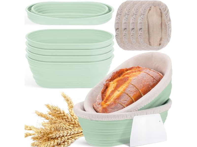 Cesta Oval Grande Tigela Pequena de Mistura de Pão de Madeira para Fermentação Natural