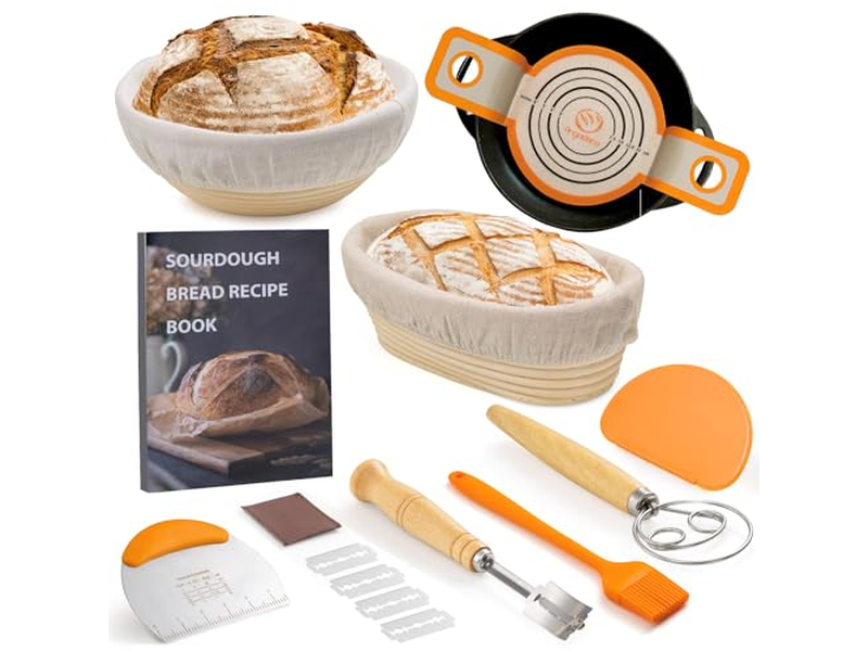 Conjunto de Forros de Banneton Oval Profissional com Estrutura de Rattan Premium