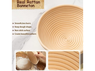 Conjunto de Forros de Banneton Oval Profissional com Estrutura de Rattan Premium