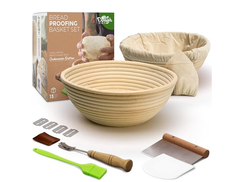 Cesta de Fermentação de Pão de Rattan Oval Banneton Fermentação 9 Polegadas Redondo