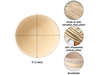 Cesta de Fermentação para Formas de Baguete Bandejas de Massa de Pizza com Tampa