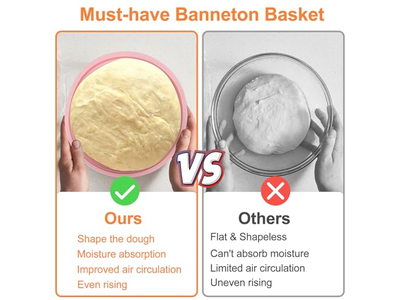 Cesta de Fermentação de Plástico e Rattan Conjunto de Pão Iniciador de Fermentação Azul