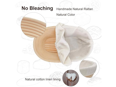 Conjunto de Cestas de Fermentação para Padeiros Caseiros Pão Sourdough Atacado Banneton