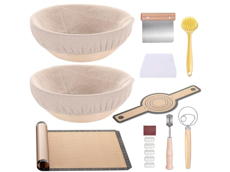 Tigela de Fermentação Banneton em Forma de Coração Cesta de Pão Redonda para Pão Caseiro