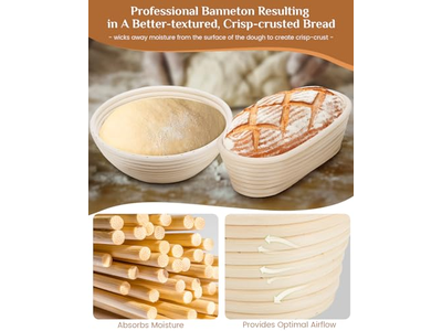 Cestas de Fermentação para Pão de Fermentação Natural Cesta de Pão de Rattan com Cúpula