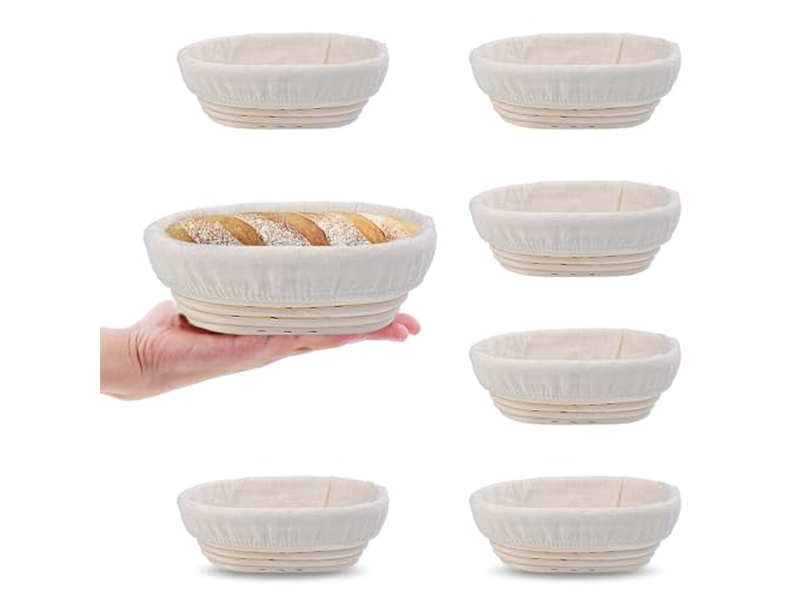 Cesta de Pão de Rattan com Cúpula Moldes de Páscoa para Fermentação Redonda e Oval