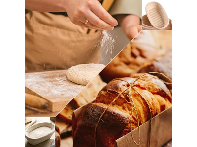 Cesta de Pão de Rattan com Cúpula Moldes de Páscoa para Fermentação Redonda e Oval