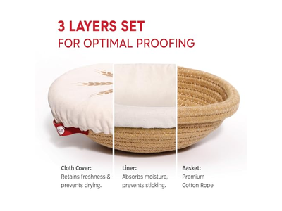 Cestas de Pão de Rattan Banneton Cesta de Fermentação Redonda Suprimentos de Padaria