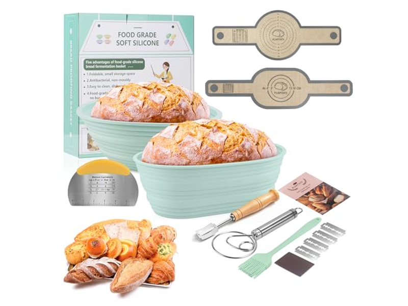 Cesta de Fermentação de Pão Banneton em Anel Vários Designs Kit Ecológico de 15 Polegadas