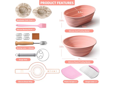 Cesta de Fermentação Redonda e Oval de Videira Pão PP Banetone Baguette Bolo Trançado