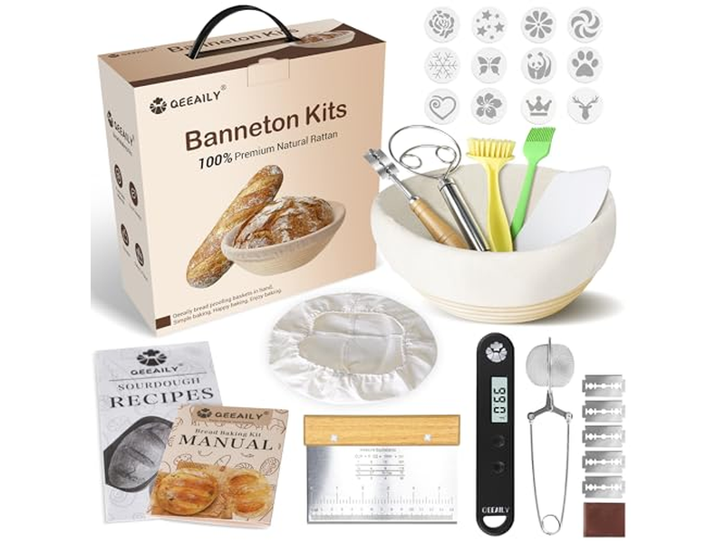 Cesta de Banneton de Silicone Rosa Conjuntos Ovais de Forro de Sourdough DIY Rattan Natural