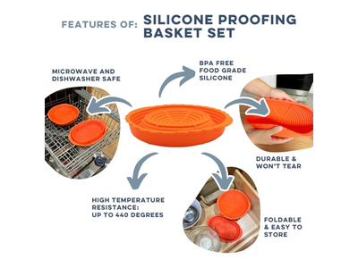 Cesta de Panificação de Pão de Silicone Cestas de Presente Sourdough com Itens de Muffin e Biscoito