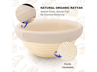 Cestas de Rattan Natural para Panificação de Pão Segurança Alimentar Cesta de Fermentação Oval