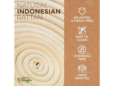 Cesta de Fermentação de Pão de Rattan Oval Banneton Fermentação 9 Polegadas Redondo