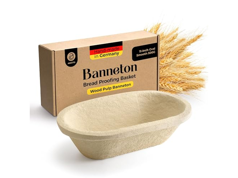 Molde de Banneton Oval Profissional com Madeira de Abeto e Rattan