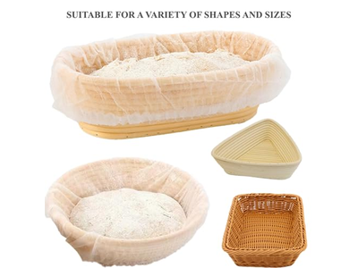 Cesta de Fermentação Lame 13Cm Banneton com Forros 9 Polegadas Oval Retangular